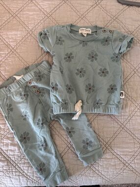 Rabbit & Bear Kids Floral Matching Set - Sage Green